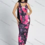 Wholesale Women's Casual Tie Dye Spaghetti Strap Slim Fit Maxi Dress With Bandanas & Masks preview
