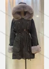 Wholesale Women's Hooded Fleece Lined Pockets Buttons Belted Buckled Cuff Mid Length Denim Denim Coat - Liuhuamall