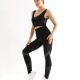 Women's 2 Piece Workout Outfits Sports Bra Seamless Leggings Yoga Gym Activewear Set AB24# Black Clothing Wholesale Market -LIUHUA