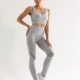 Women's 2 Piece Workout Outfits Sports Bra Seamless Leggings Yoga Gym Activewear Set AB24# Light Gray Clothing Wholesale Market -LIUHUA