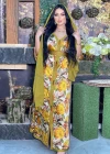 Wholesale Women's Muslim Islamic Elegant Floral V Neck Embroidered Split Hem Maxi Robe Abaya Dress With Hijab AB210# - Liuhuamall