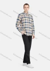 Wholesale Men's Casual Collared Long Sleeve Button Down Plaid Shirt 7-323# - Liuhuamall
