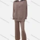 Wholesale Women's Casual Plain Quarter Zip Pullover Sweatshirt & Pants 2-Piece Set Pale Chestnut Clothing Wholesale Market Liuhua