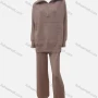Wholesale Women's Casual Plain Quarter Zip Pullover Sweatshirt & Pants 2-Piece Set preview