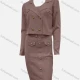 Wholesale Women's Elegant Plain Lapel Double Breasted Fake Pocket Long Sleeve Short Dress 2-Piece Set 4# Clothing Wholesale Market Liuhua