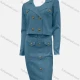 Wholesale Women's Elegant Plain Lapel Double Breasted Fake Pocket Long Sleeve Short Dress 2-Piece Set 5# Clothing Wholesale Market Liuhua