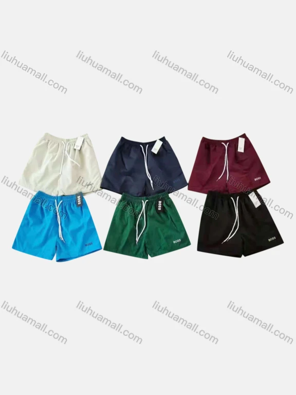 Wholesale Men's Swim Trunks Quick Dry Plain Drawstring Beach Shorts