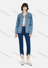 Wholesale Women's Fashion Lapel Button Down Flap Pockets Denim Jacket & Capris Pants Set - Liuhuamall