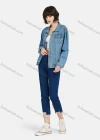 Wholesale Women's Fashion Lapel Button Down Flap Pockets Denim Jacket & Capris Pants Set - Liuhuamall
