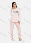 Wholesale Women's Lounge Soft Long Sleeve Letter Pattern Tops & Pin Dot Print Pant Pajama Sets - Liuhuamall