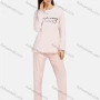Wholesale Women's Lounge Soft Long Sleeve Letter Pattern Tops & Pin Dot Print Pant Pajama Sets preview