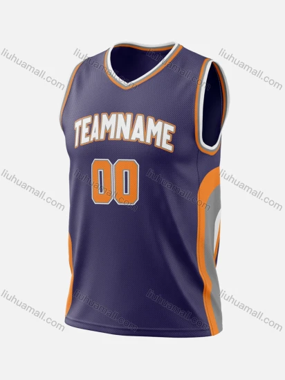 Wholesale Men's Athletic Workout V Neck Letter Print Contrast Colorblock Striped Trim Basketball Jersey Tank Top