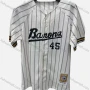 Wholesale Men's Athletic Workout V Neck Striped Letter Button Front Breathable Short Sleeve Baseball Jersey Top preview