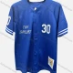 Wholesale Men's Athletic Workout V Neck Letter Button Front Striped Trim Breathable Short Sleeve Baseball Jersey Top Blue Clothing Wholesale Market Liuhua