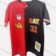 Wholesale Men's Athletic Workout V Neck Letter Button Front Splicing Contrast Breathable Short Sleeve Baseball Jersey Top Red&Black Clothing Wholesale Market Liuhua