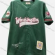 Wholesale Men's Athletic Workout V Neck Letter Button Down Striped Trim Breathable Mesh Short Sleeve Baseball Jersey Top Green Clothing Wholesale Market Liuhua