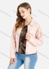 Wholesale Women's Long Sleeve Flap Pocket Button Down Plain Crop Denim Jacket - Liuhuamall