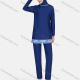 Wholesale Women's Sporty Muslim Full Coverage Plain Splicing Floral Long Sleeve Tops & Pants 2 Piece Swimsuit Set 3207# Navy Wholesale Clothing Market & Suppliers -LIUHUAMALL