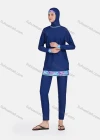 Wholesale Women's Sporty Muslim Full Coverage Plain Splicing Floral Long Sleeve Tops & Pants 2 Piece Swimsuit Set 3207# - Liuhuamall