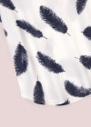 Wholesale Women's Casual Short Sleeve Feather Print Round Neck Tee - Liuhuamall