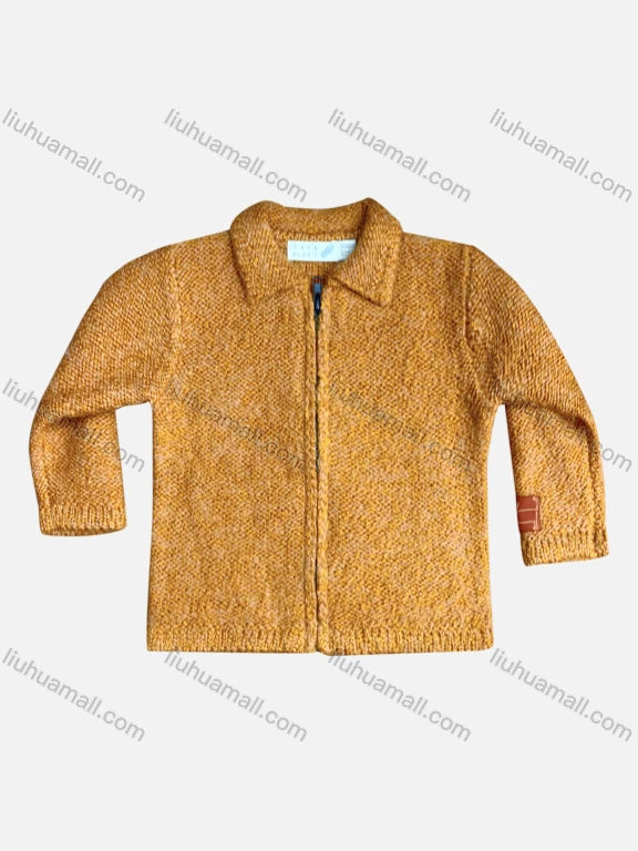 Wholesale Girl's Casual Lapel Long Sleeve Knit Zipper Knit Jackets