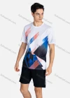 Wholesale Men's Sporty Crew Neck Short Sleeve Abstract Print Breathable T-shirts B1917# - Liuhuamall