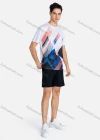 Wholesale Men's Sporty Crew Neck Short Sleeve Abstract Print Breathable T-shirts B1917# - Liuhuamall