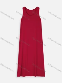 Wholesale Women's Casual Scoop Neck Sleeveless Plain Maxi Tank Dress 089#, LIUHUA CLOTHING WHOLESALE