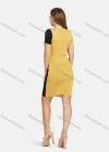 Wholesale Women's Elegant V Neck Short Sleeve Colorblock Slim Fit Knit Short Pencil Dress 2111# - Liuhuamall