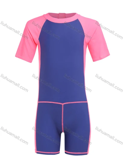 Wholesale Boys Colorblock One Piece Zip Back Swimsuit 734891#
