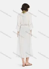 Wholesale Women's Casual Tie Front Ruffle Hem Hollow Out Plain Lace Long Cardigan - Liuhuamall