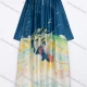 Wholesale Women's Vacation Abstract Print Tie Neck Long Sleeve Maxi Dress #521001 Blue Clothing Wholesale Market Liuhua