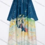 Wholesale Women's Vacation Abstract Print Tie Neck Long Sleeve Maxi Dress #521001 preview