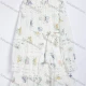 Wholesale Women's Vacation Floral Print Eyelet Lace Long Sleeve Button Up Tiered Shirt Dress #5005 White Clothing Wholesale Market Liuhua