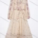 Wholesale Women's Vacation Floral Print Sheer Long Sleeve V Neck Maxi Dress 2 Piece Set Apricot Clothing Wholesale Market Liuhua