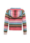 Wholesale Girls Long Sleeve Hooded Sweater Button Front Cardigan Colorful Striped Knitted Jacket - Liuhuamall