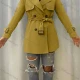 Wholesale Women's Lapel Straps Long Sleeve Buckled Cuff Buttons Belted Plain Trench Coat 19# Clothing Wholesale Market Liuhua