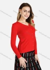Wholesale Women's V-Neck Solid Button Front Knit Long Sleeve Slim Fit Cardigan 2289-4443# - Liuhuamall