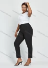 Wholesale Women's Plus Size High Waist Striped Slim Fit Ankle Length Trousers With Drawstring - Liuhuamall