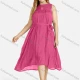 Wholesale Women's Linen Plain Sleeveless Keyhole Neck Midi Dress With Belt 12# Clothing Wholesale Market Liuhua