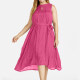 Women's Linen Plain Sleeveless Keyhole Neck Midi Dress With Belt 12# Clothing Wholesale Market -LIUHUA
