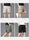 Wholesale Men's Casual 100%Cotton Plain Flap Pockets Cargo Shorts - Liuhuamall