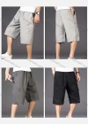 Wholesale Men's Casual 100%Cotton Plain Zipper Pockets Capri Cargo Pants - Liuhuamall