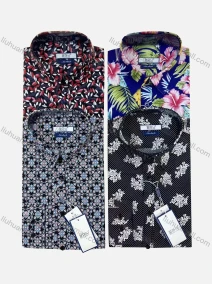 Wholesale Men's Casual Allover Print Long Sleeve Button Down Shirt, LIUHUA CLOTHING WHOLESALE