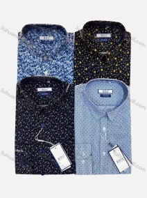 Wholesale Men's Casual Allover Print Long Sleeve Button Down Shirt, LIUHUA CLOTHING WHOLESALE