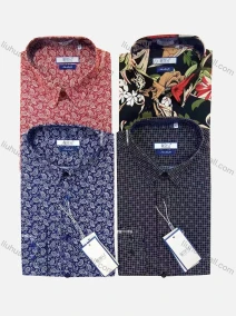 Wholesale Men's Casual Allover Print Long Sleeve Button Down Shirt, LIUHUA CLOTHING WHOLESALE