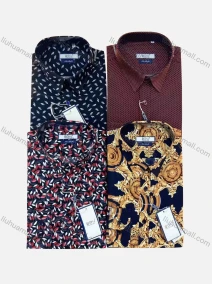 Wholesale Men's Casual Allover Print Long Sleeve Button Down Shirt, LIUHUA CLOTHING WHOLESALE