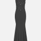 Women's Elegant Crew Neck Sleeveless Beaded Lace Mermaid Evening Dress 3013# 1# Clothing Wholesale Market -LIUHUA