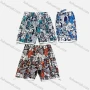 Wholesale Men's Casual Elastic Waist Graffiti Print Shorts 179# preview