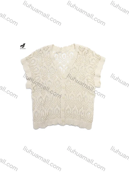 Wholesale Crochet hollow cardigan women's summer design short lace shirt V-neck outerwear short